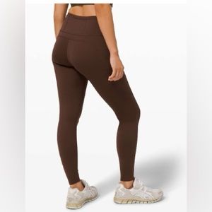 Lululemon Fast and Free High-Rise 28” Non-Reflective Brushed Nulux - Brown Earth